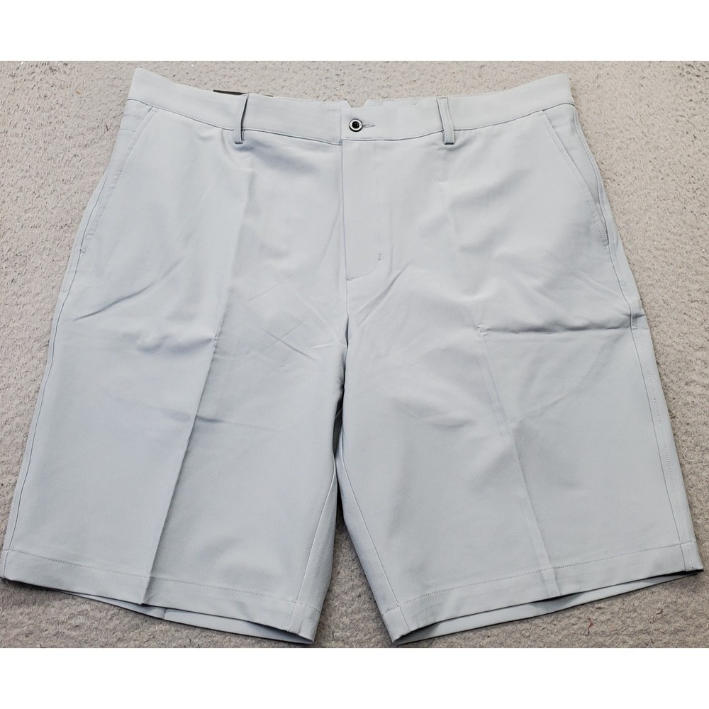 Dunning Golf Shorts Mens 38 Gray Player Fit Woven Performance Stretch Flat Front